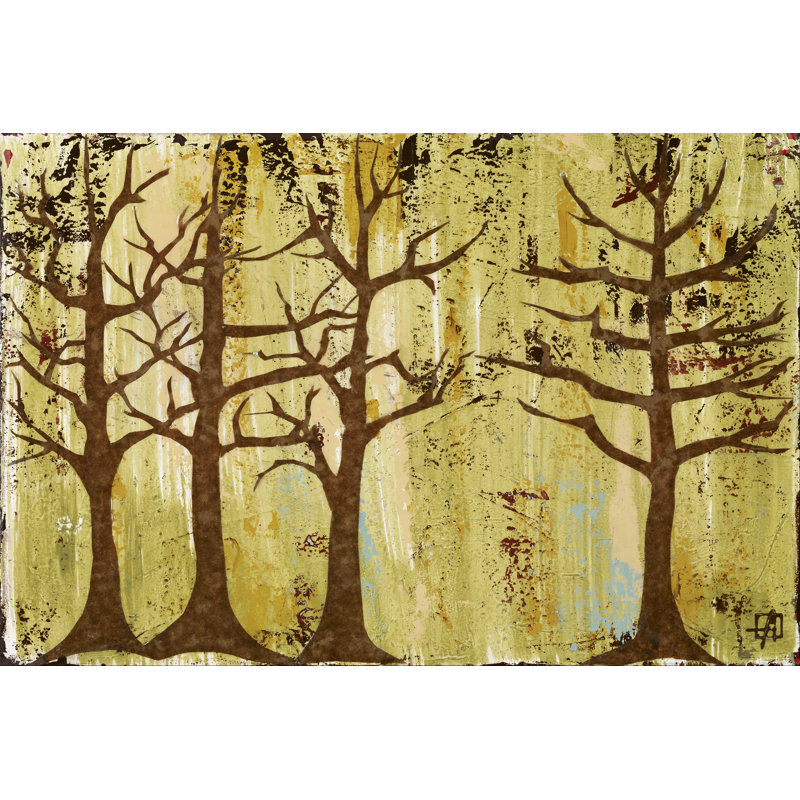 Early Spring Trees - Painting, 30cm H x 46cm W, Wrapped Canvas