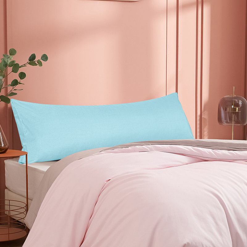 Body Pillow Cover, 1800 Brushed Microfiber Body Pillowcase with Envelope Closure - 20x54 Inches - NTBAY, Light Blue, 1