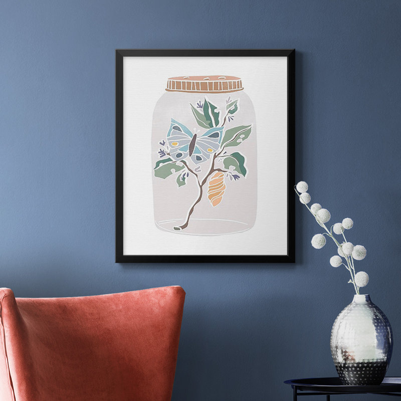 Toile encadrée de qualité supérieure Nature Jar II - prête à être accrochée, Noir, H 20 po x l 16 po