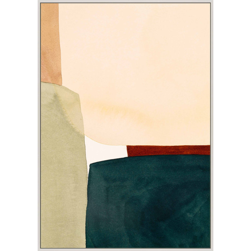 In The Depths Of Turquoise Print by Julia Balfour, White Picture Framed Canvas, 30" H x 21" W x 1.25" D