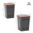 Ottoman With Storage Set Of 2, Industrial Accent Side Table With Removable Wood Lid, Metal Frame And Hidden Space, Nesting Ottoman Stool For Living Room, Black