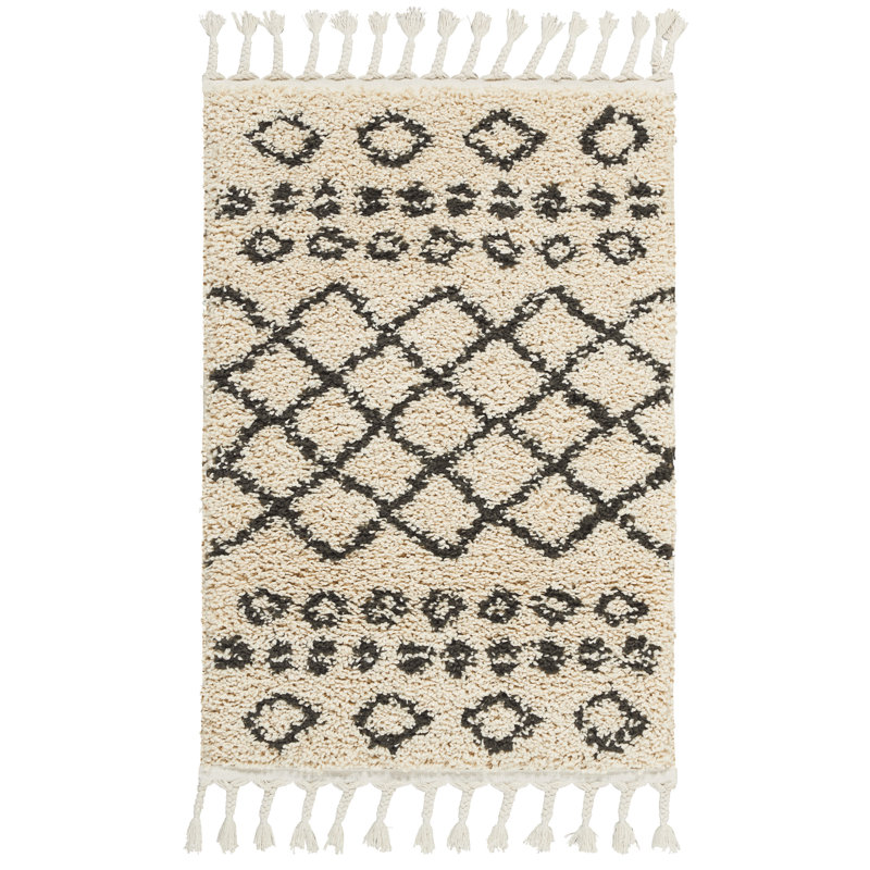 Tapis crème Karyl Tribal, Rectangle 2 pi 2 po x 4 pi