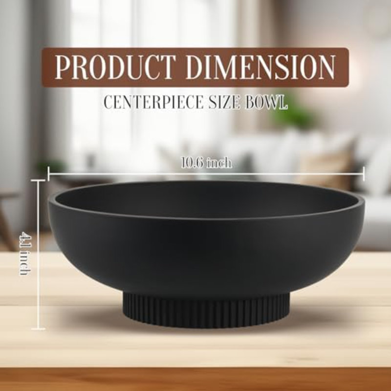 Large Resin Pedestal Decorative Bowl - Modern Handicraft Bowls for Home Decor - Fruit Bowl for Kitchen Counter - Key Bowl for Entryway Table,Artificial Stone