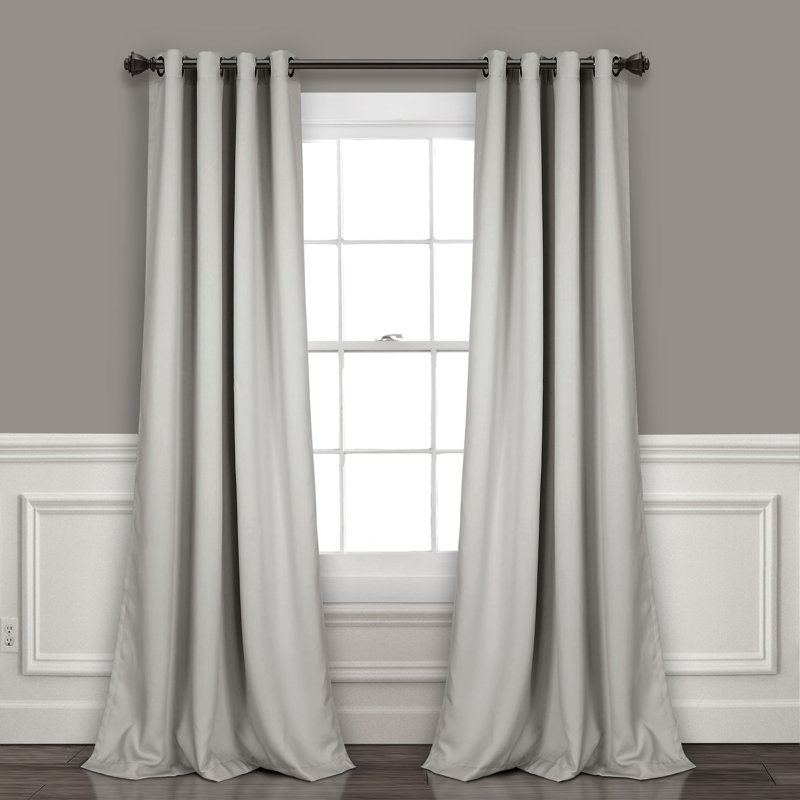 Insulated Blackout Curtain Pair, Light Gray, 52"W x 108"L
