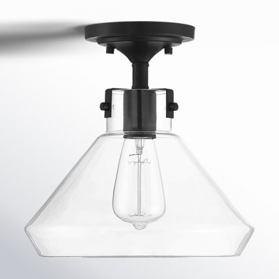 Ronan Single Light Glass Semi Flush Mount