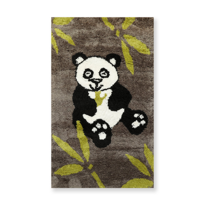 Tapis brun / noir / blanc / vert en coton / polyester touffeté à la main 3 pi x 5 pi Cairo