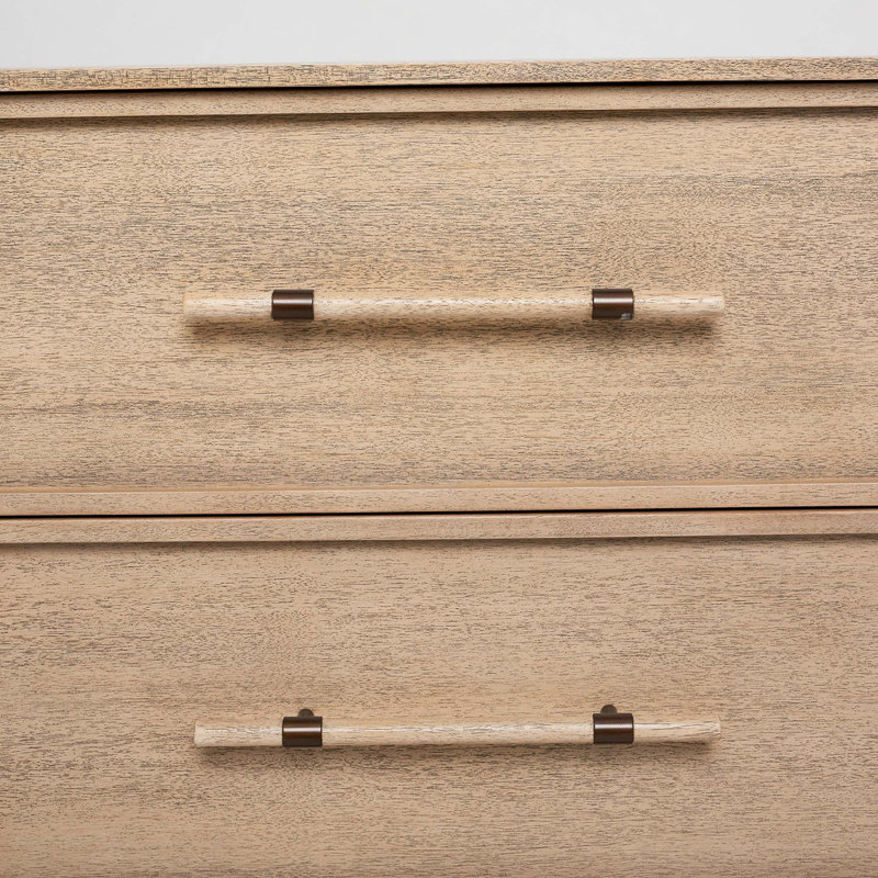 Clement Washed Taupe Mahogany 3-Drawer Dresser