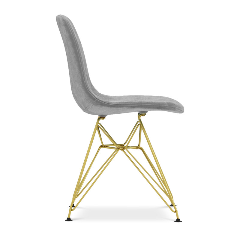 Chaise de salle à manger Tower, velours, gris