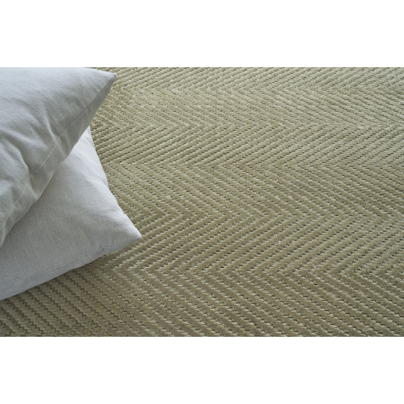 Honeycomb Chevron Area Rug in Khaki, Rectangle 6' x 9'