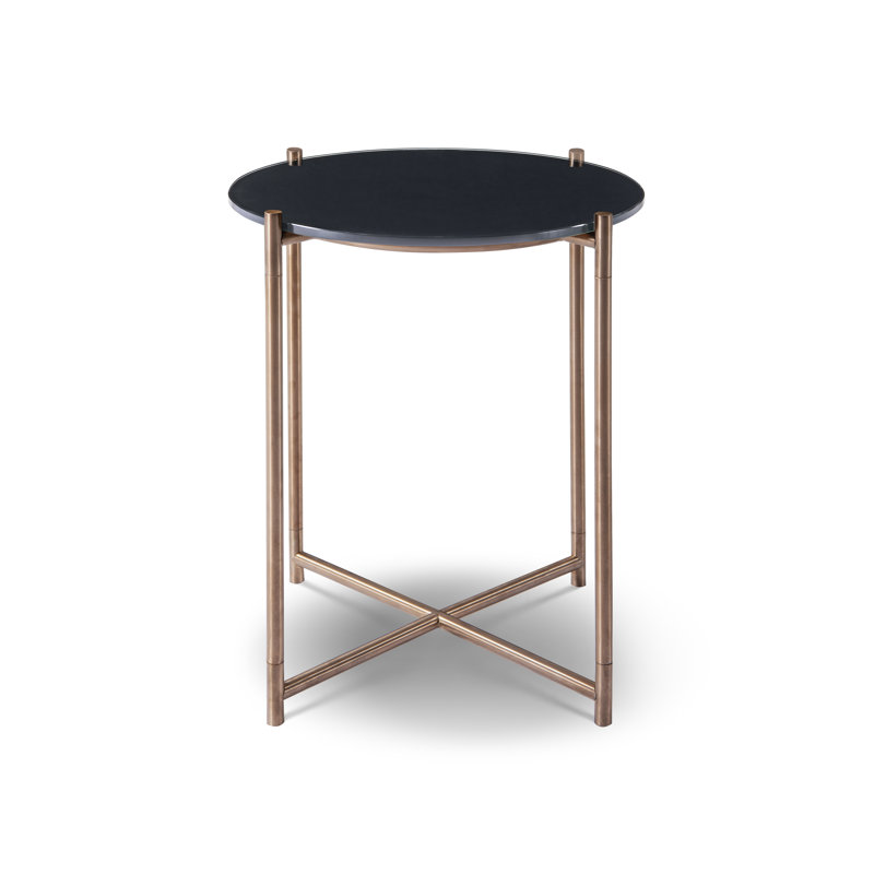 Alayjia Glass Top End Table, Bronze