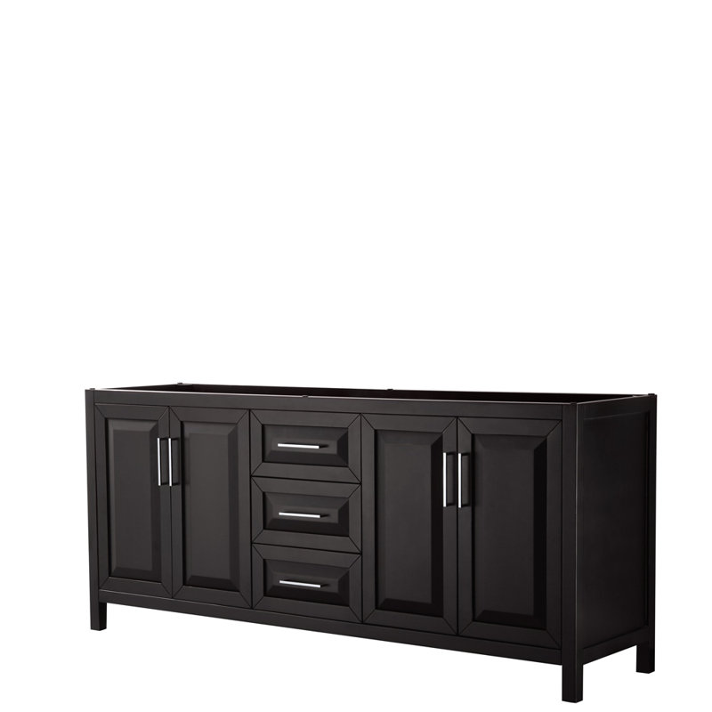 Daria 80'' W Double Vanity, Dark Espresso, Polished Chrome