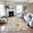 Premium Machine Washable Sykora AMF1500 Floral Rug-1797471823