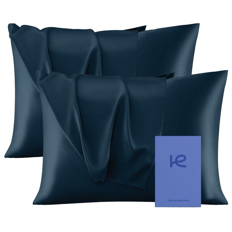 Kickoff 100% Organic Mulberry Soft Silk Pillowcase 2 PACK, Hidden Zipper, Highest 6A+ Grade 22 Momme Cooling For Hair & Skin, Hypoallergenic, Pillow Cover