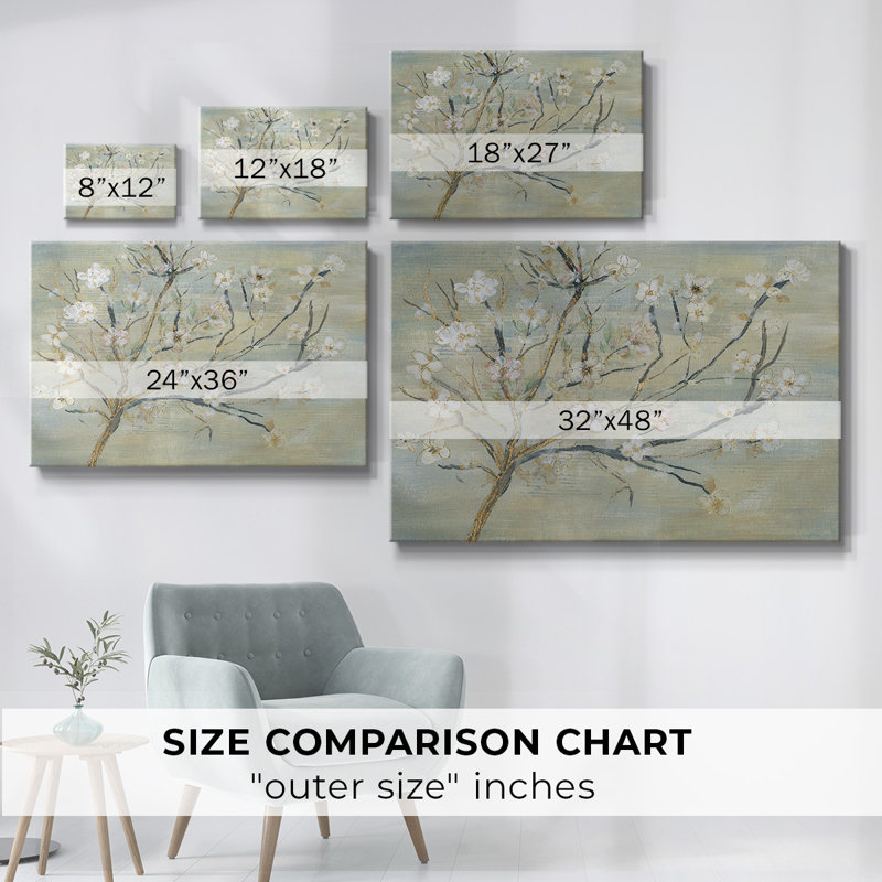 «Blossoms & Spring Rain», toile tendue avec châssis, H 40 po x l 60 po