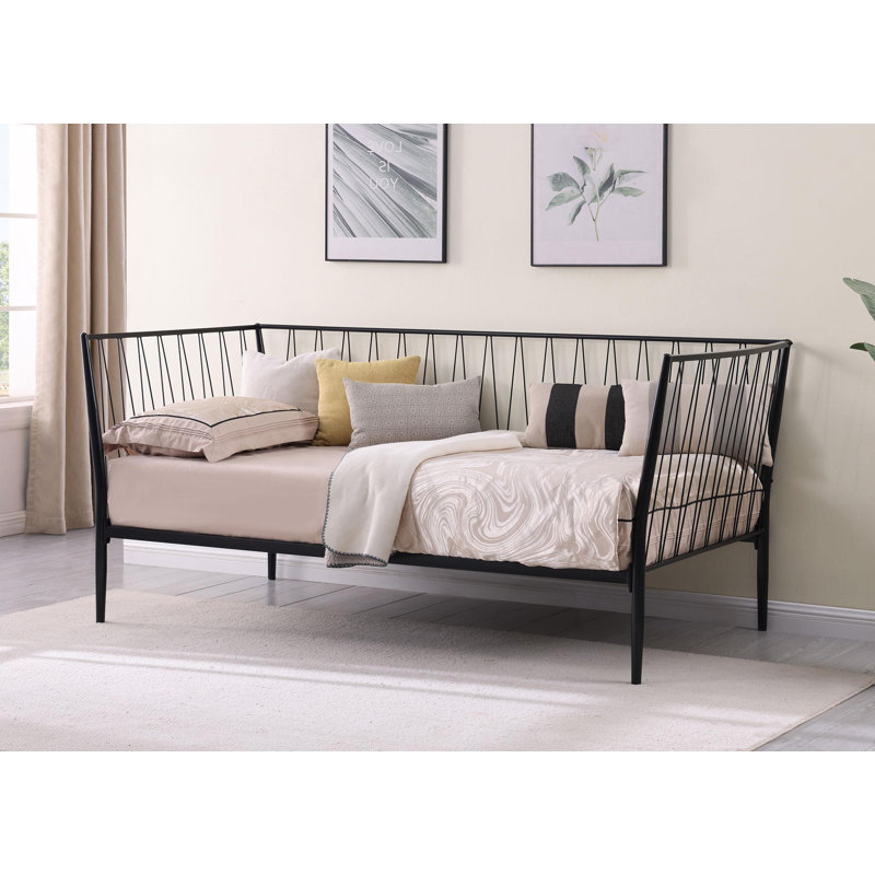 Metal Twin Daybed Bed Frame Matte Black