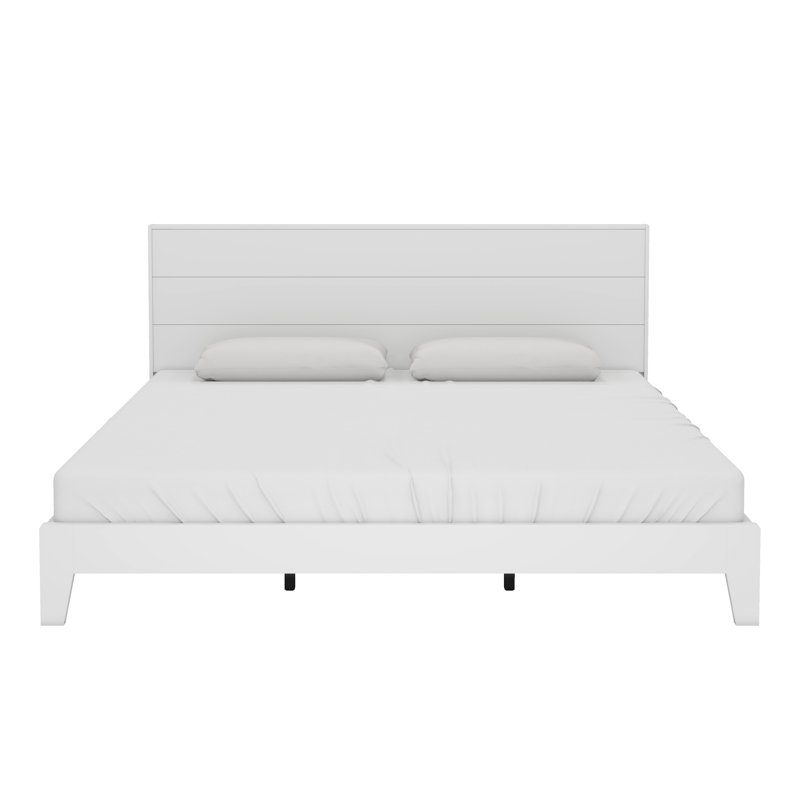 Allyannah Levison Platform Bed With Headboard, King, White