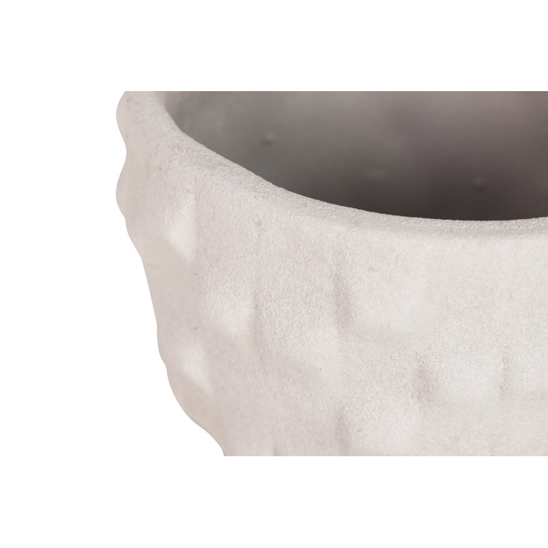 Ceramic Pot Planter, 18cm H x 20cm W x 20cm D, Beige