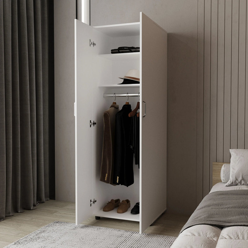 Armoire rectangulaire à 2 tablettes, Blanc