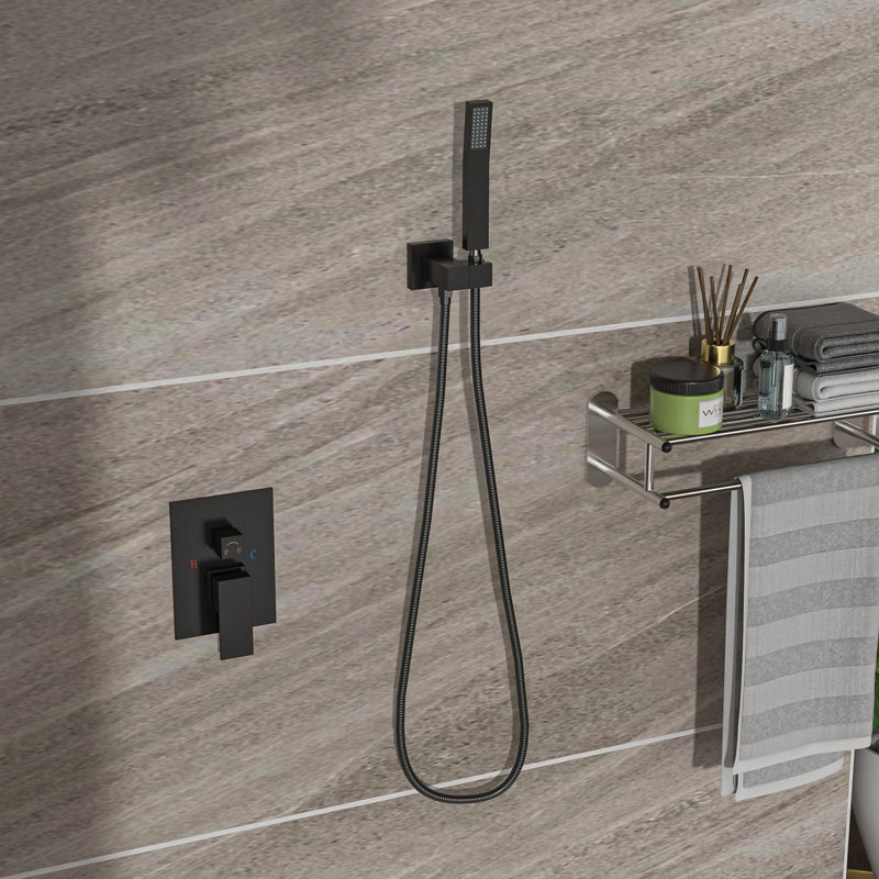 Square Shower With Dual Heads - 12 Inch Wall Mount Oil Bronze Head Finish