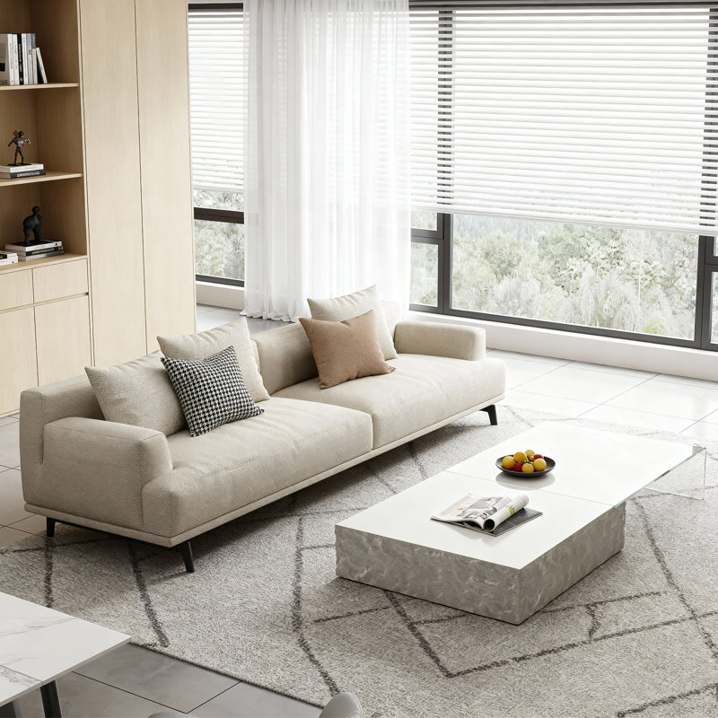 Canapé avec accoudoirs carrés avec coussins Kihry Modern, H 29,9 po x l 82,6 po x P 37,4 po