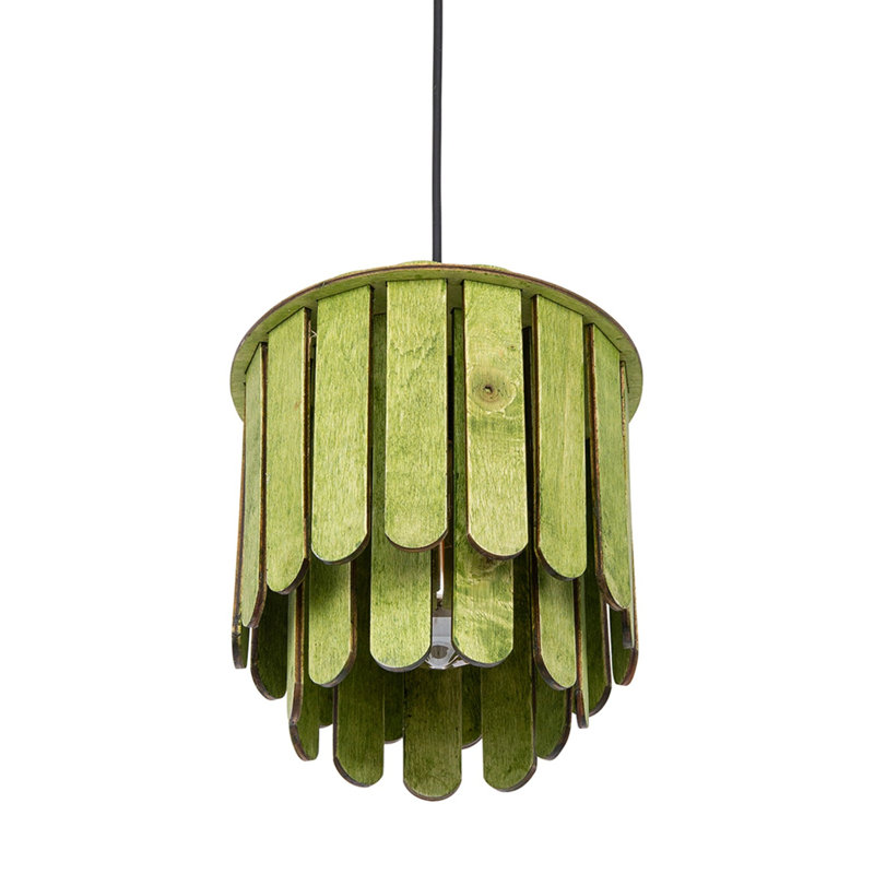 Luminaire suspendu unique à 1 lumière Bender, Vert clair, Noir