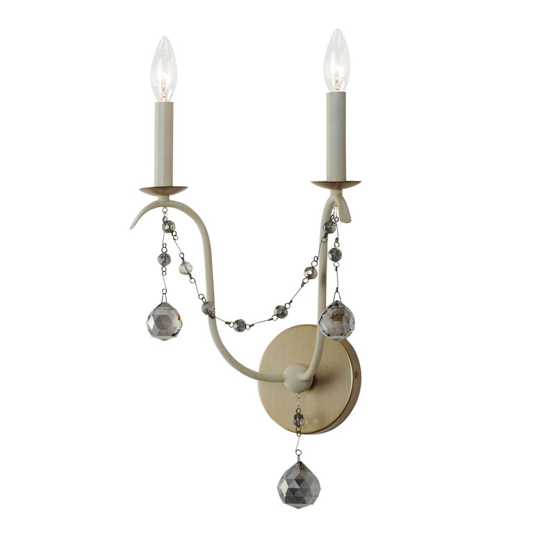 Jakeryan Steel Candle Wall Light, Ecru/Venetian Gold