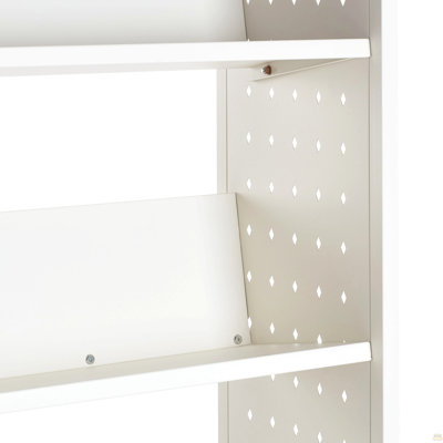 3-Tier Rolling Book Cart Single Sided V-Shaped Shelves Book Truck