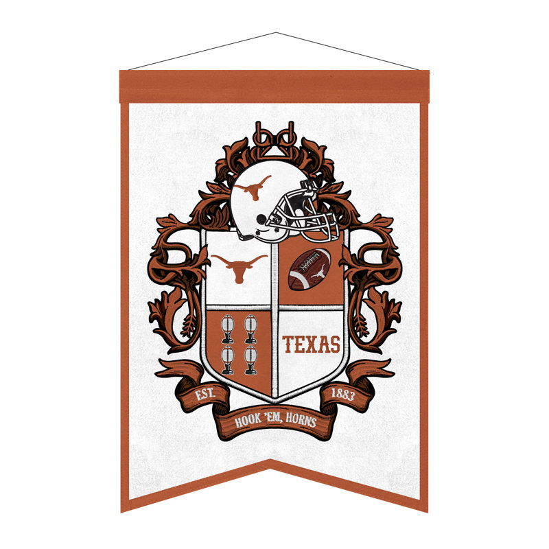 Décoration murale NCAA Texas Longhorns Crest | 15 x 22 po