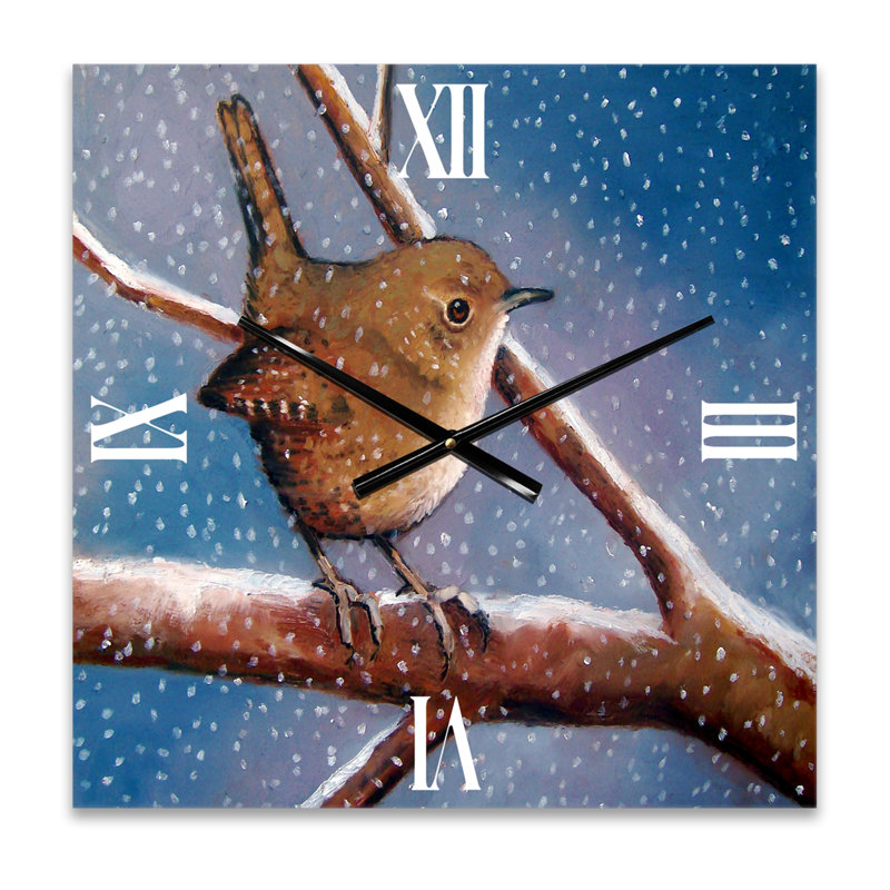 Horloge murale Wren en hiver, Très grand
