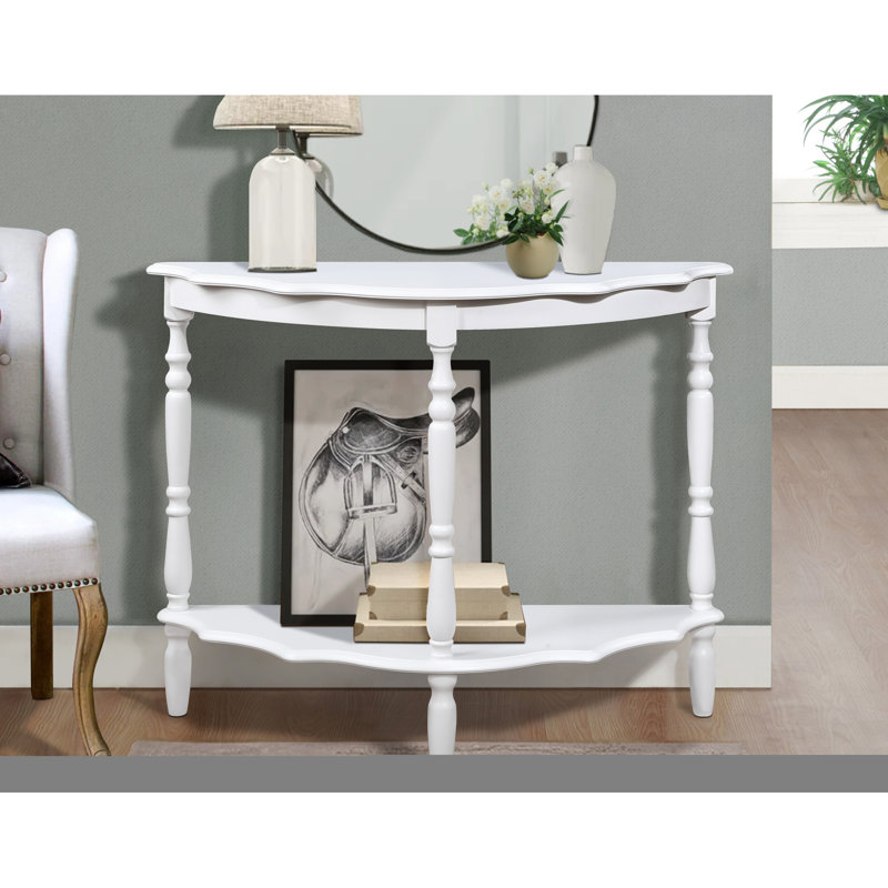 Half-moon Console Table Solid Pine Retro Design Entryway Display