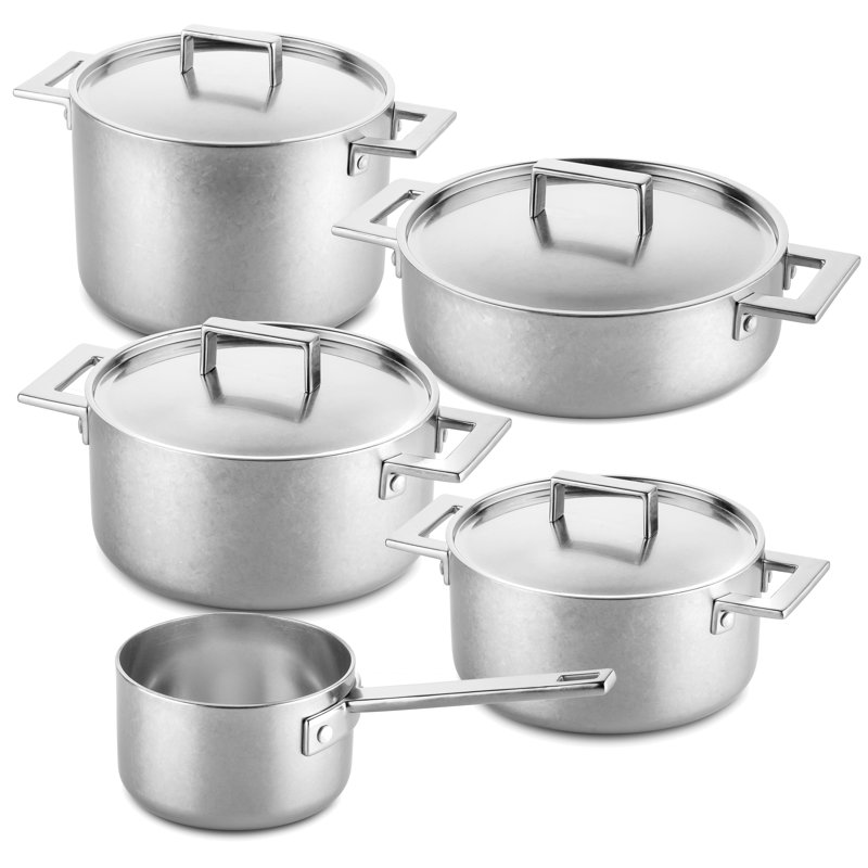 Attiva Pewter 10 Pcs Set Stainless Steel