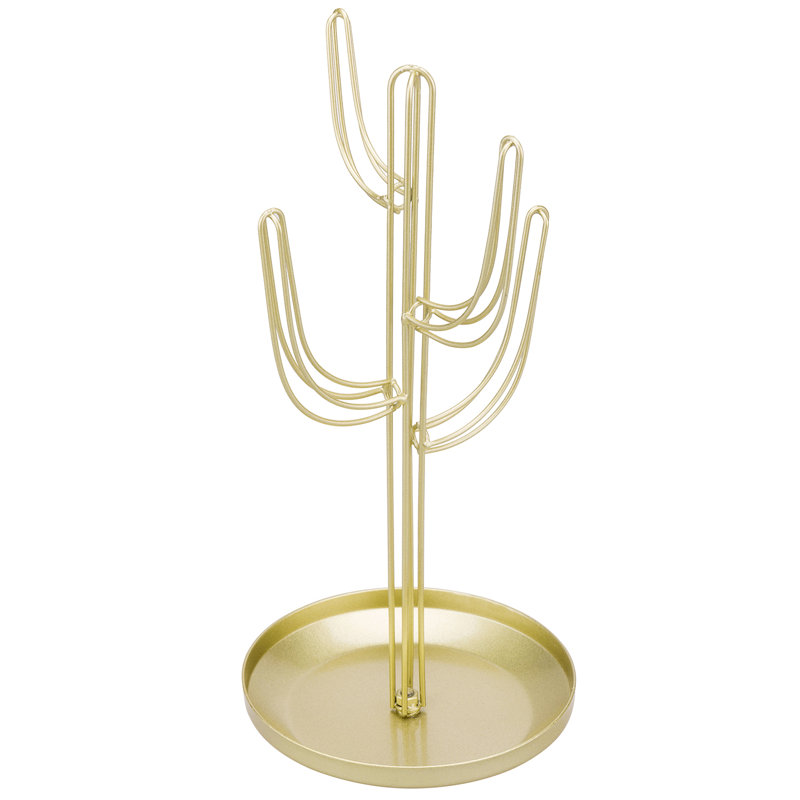 Cactus Gold Metal Jewellery Stand