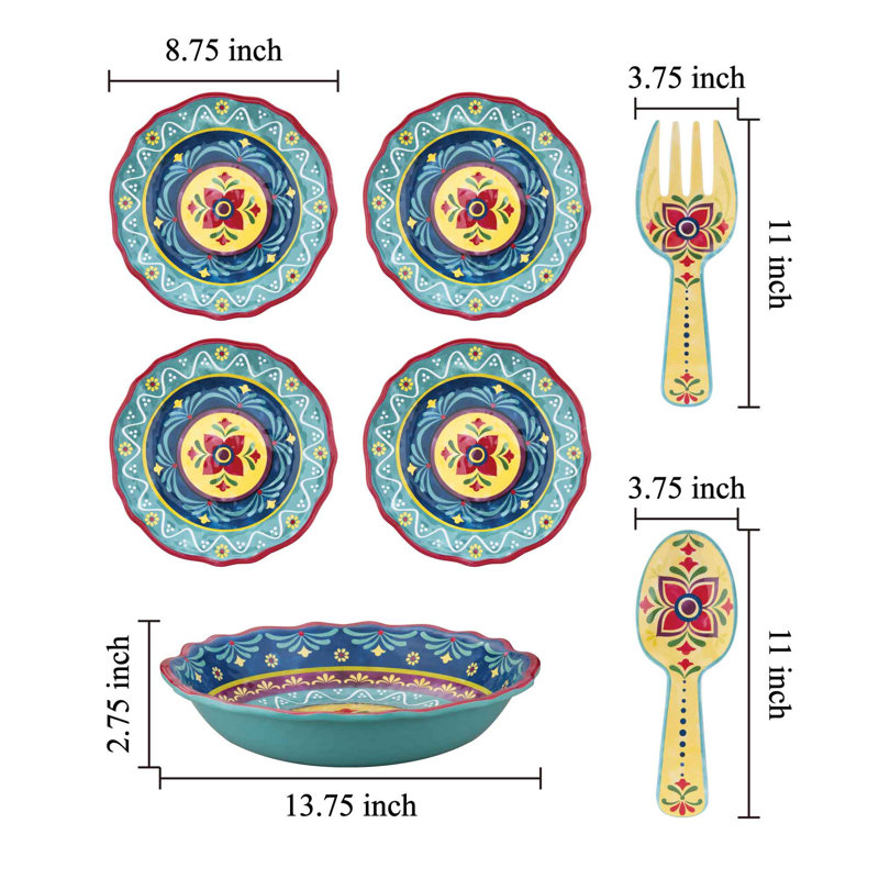 Bungalow Rose Melamine Serving Bowl