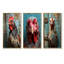 Farmhouse Barn Rooster Portrait I - Ensemble de 3 décorations murales poulet-1418331924-1418331920