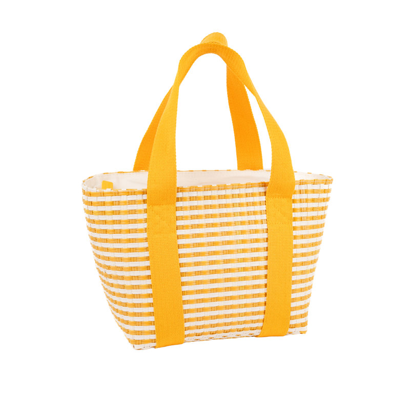 Portofino Woven Insulated Basket Bag 7l Mimosa Yellow, 20cm H x 24cm W x 16cm D, Yellow