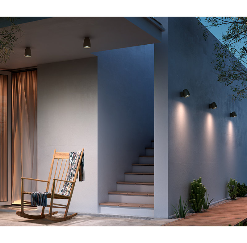 Nut LED Outdoor Semi Flush Mount, Textured Terracotta