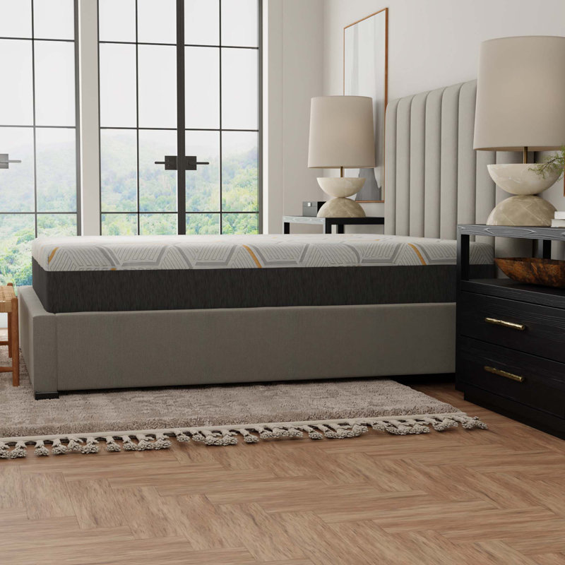 Premium Copper Gel Cooling Mattress with Edge Support and Air Grid Base for Split Head, Extra-long Twin, 12"