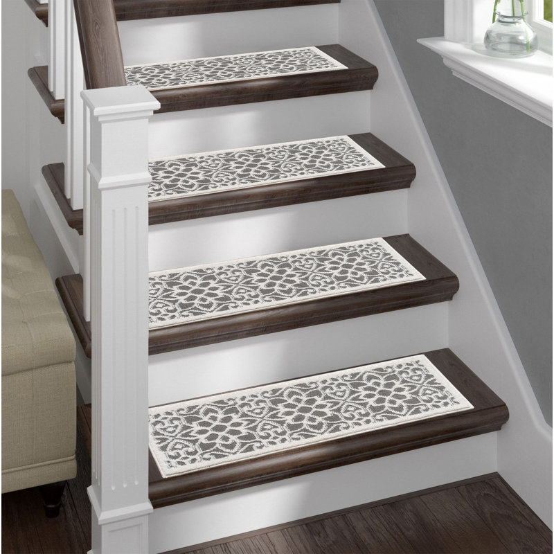 Tapis d'escalier beige / gris Gustav, 15