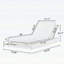 Chaise longue en bois d'acacia avec coussin mobile gris foncé - Chaise longue large en teck, fauteuil inclinable 3 positions, capacité de 400 lb