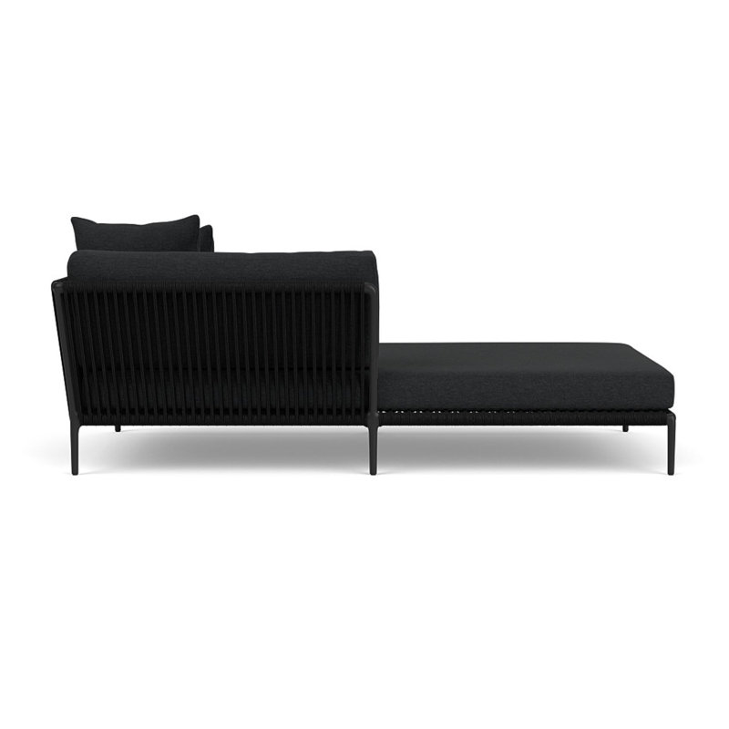 Otti Left Arm Sectional Chaise, Noir, Black