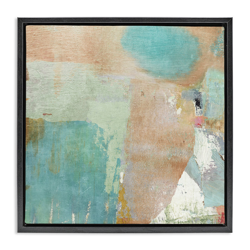 Art mural sur toile Rustic Paint Strokes par Suzanne Nicoll, Cadre flottant noir de jais, H 25 po x l 25 po x P 1,7 po