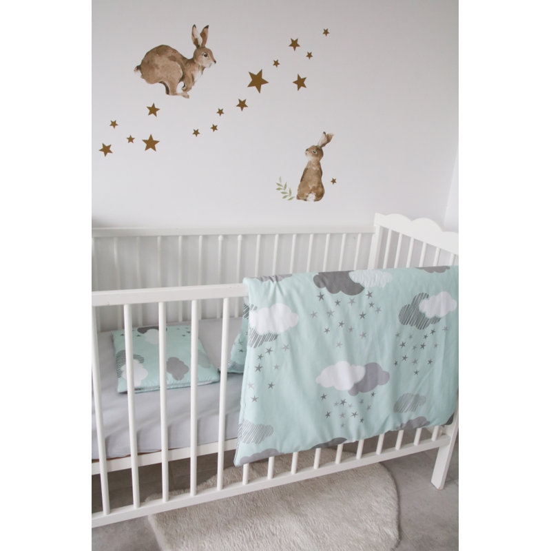 Reversible Plants & Flowers Toddler Bedding Set, 75 cm W x 100 cm L