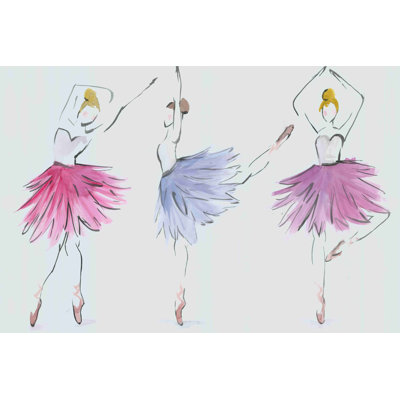 " Three Ballet Dancers " Painting Print
