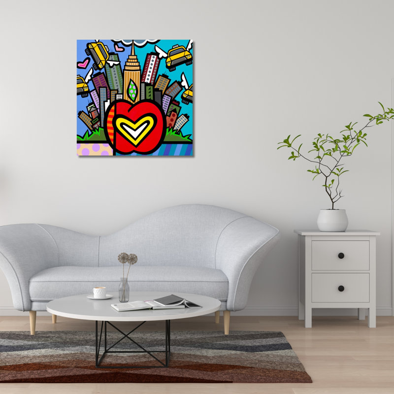 Collection Nifao NY Cabs, peinture acrylique, toile tendue, art mural par Jozza, H 30 po x l 30 po