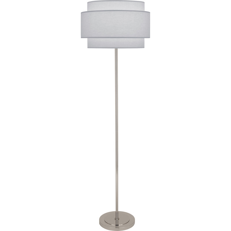 Lampe sur pied 62,75 po Decker, Nickel poli, Gris fumée