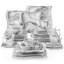 Service de table carré en porcelaine 36 pièces, service pour 6-113108541-133245732