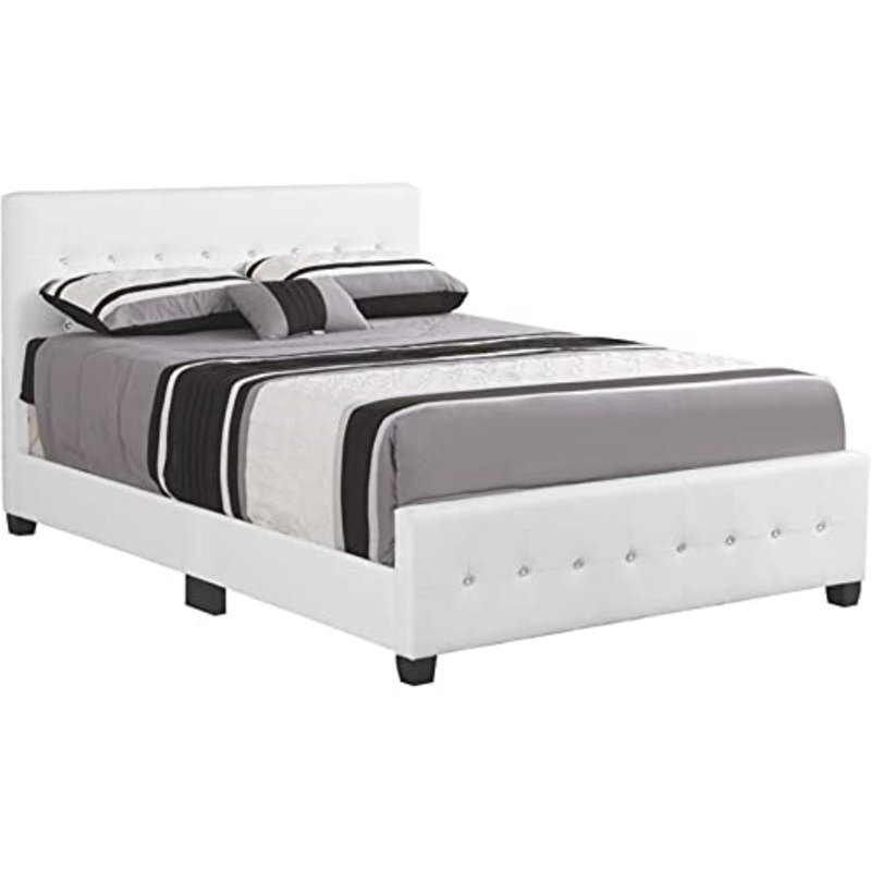 Max Vegan Leather Standard Bed, Full, White