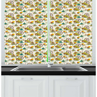 Floral Pointed Kitchen Curtain