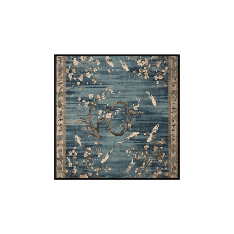 Machine Washable Gray Area Rug, Square 4'