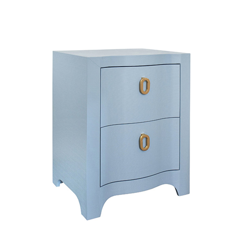 Helena Solid Wood End Table, Blue